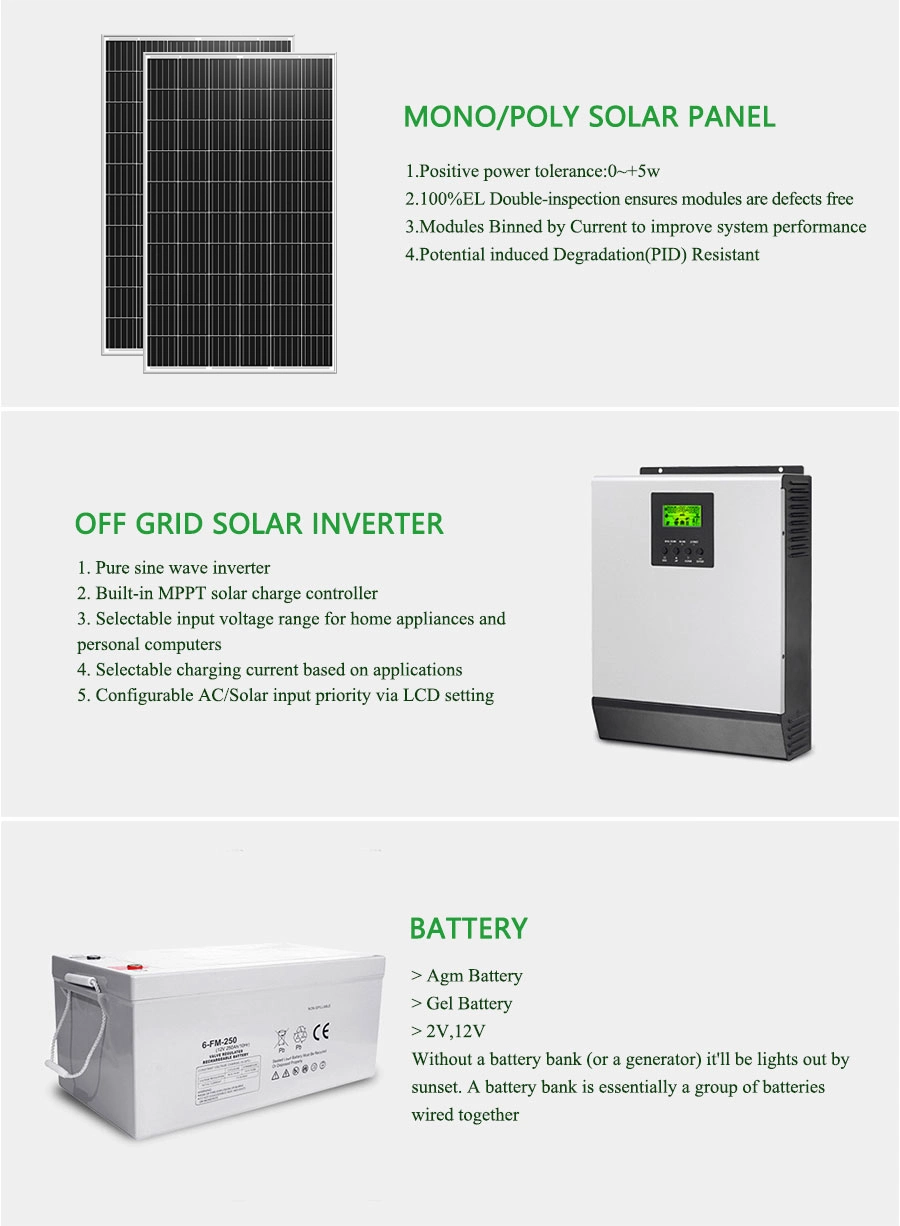 Renewable off 3kw Grid Portable Inverter Home Lighting Solar Power Energy Kit