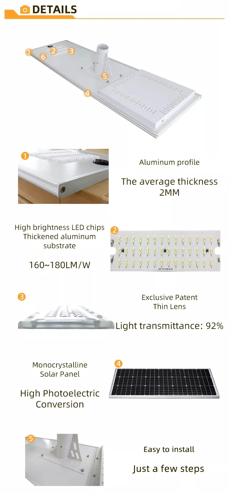 IP65 Advanced Waterproofsolar Outdoor Path Light Is Waterproof IP65. No Worries About Rain, Snow, Frost or Sleet. Stainless Steel and Rugged ABS Plastic Constr