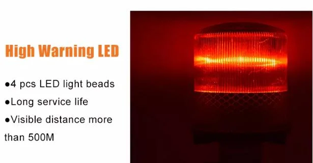 High Flux Warning Light LED Solar Traffic Cone Signal Light