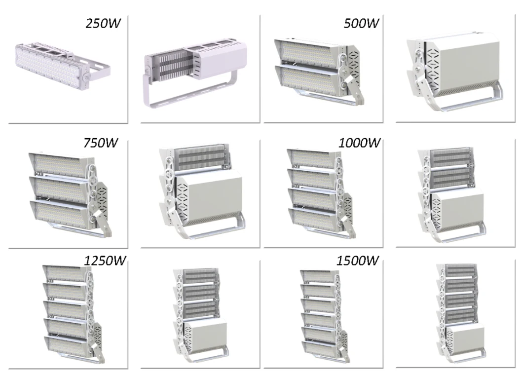 Outdoor Reflector Light High Power 750W Projecting LED High Mast Pole Flood Stadium Tennis Sport Court Lamp