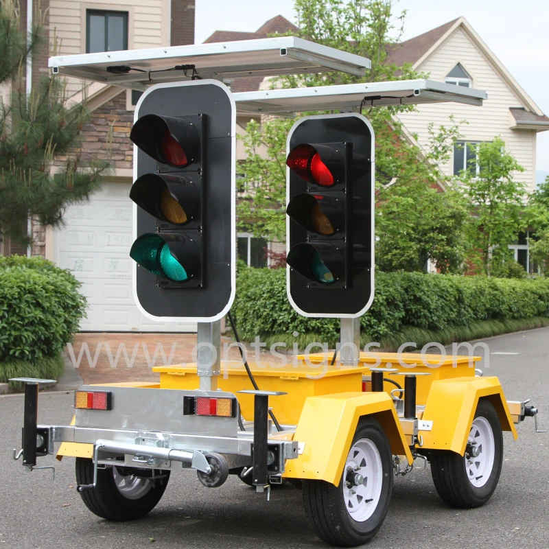 OEM Supplier Long Lifetime Solar Battery Powered Red Yellow Green Color LED Road Work Traffic Lights