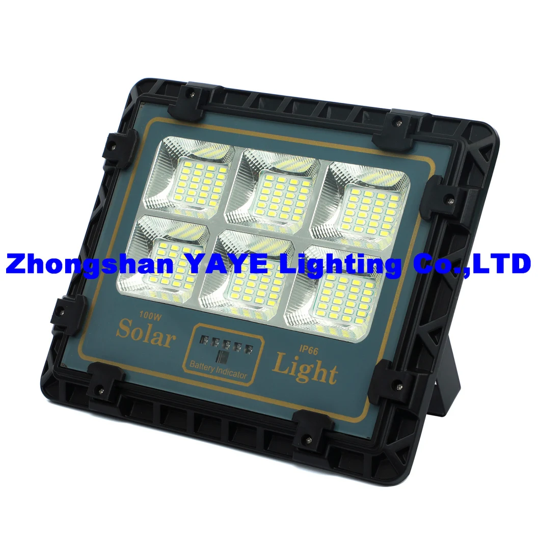 Yaye Hot Sell 150W Solar LED Floodlight Factory CE 400W/300W/200W/150W/100W/50W Remote Control Aluminum Outdoor Waterproof IP66 3 Years Warranty 1000PCS Stock