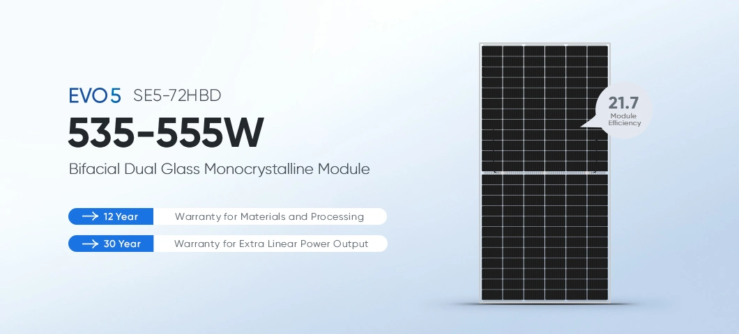 Longi Ja Jinko Solar PV Panel Double Glass Bifacial 540 Wp 545W 550W 555 Watt Photovoltaic Solar Panel Module